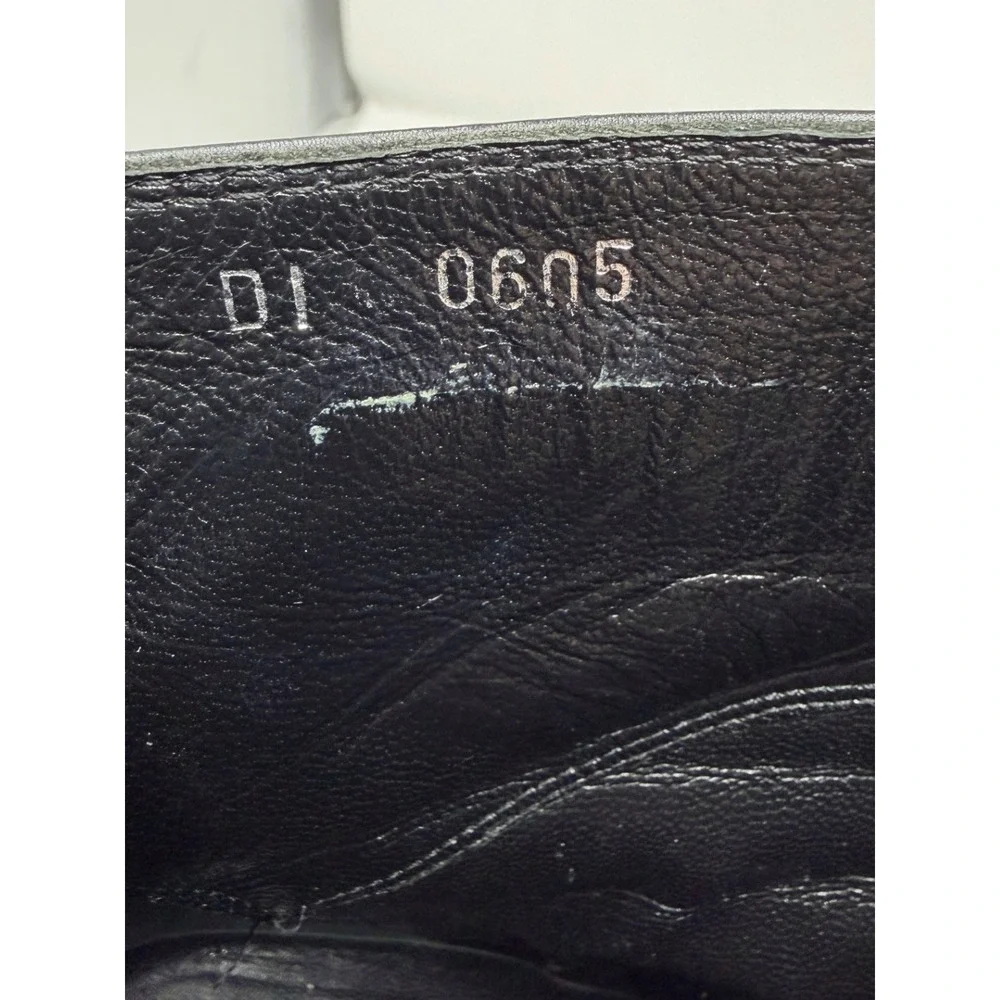 Dior Galliano Vintage Y2K Black Leather D Logo Pointed Toe Ankle Boots 36.5